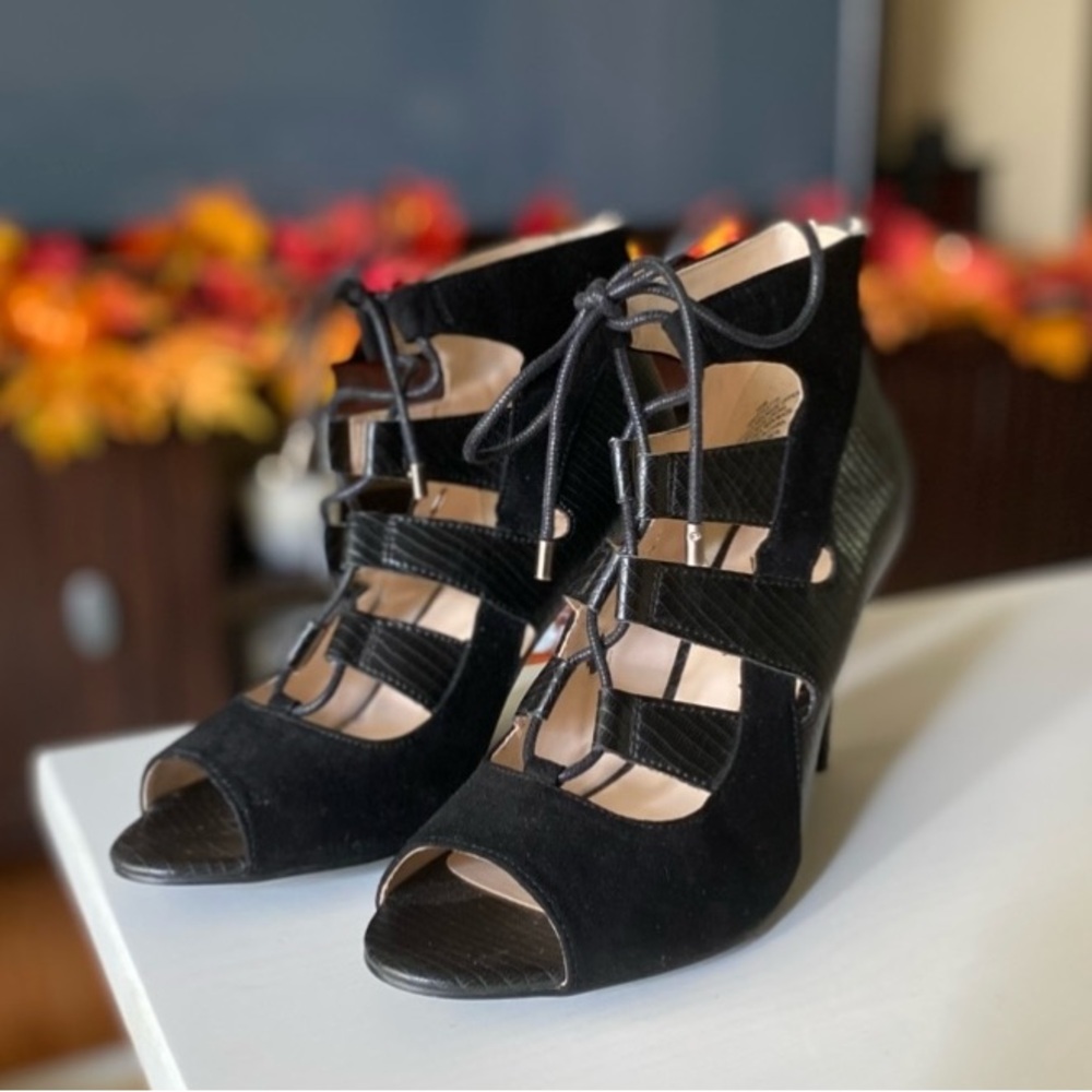 Nine West Black Strappy Heels